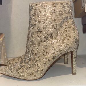 Gianni Bini Glitter Leopard Ankle Boots